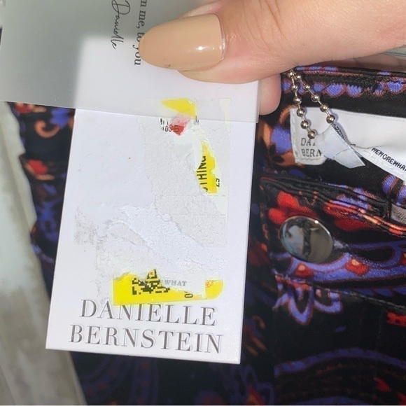 NWT WeWoreWhat Purple/Black Paisley Flare Ankle Pants - Picture 9 of 10